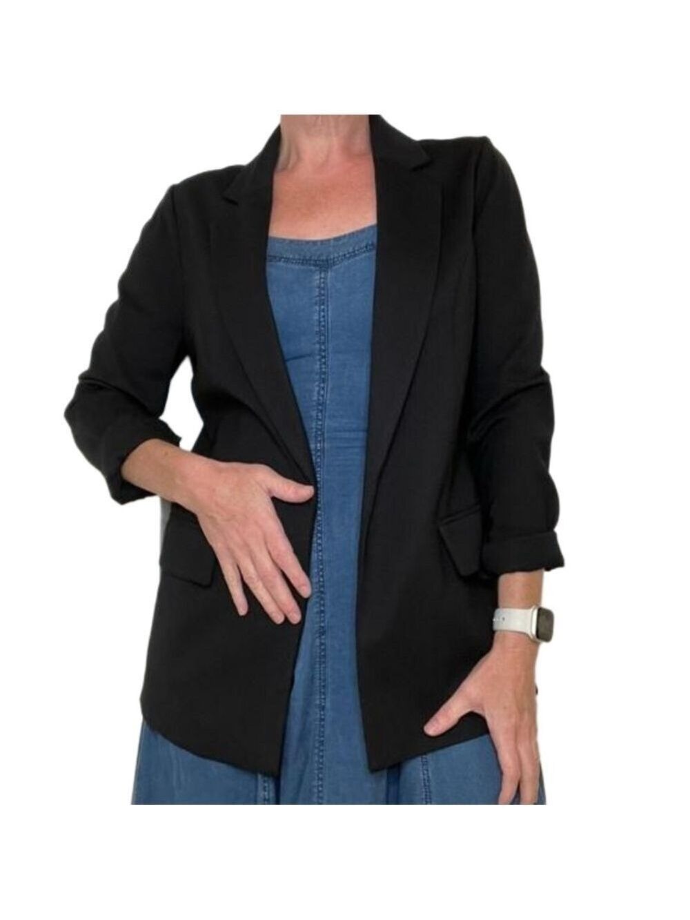 MARLEE Avenue Ponte Open Front Blazer, Black, Small NWOT